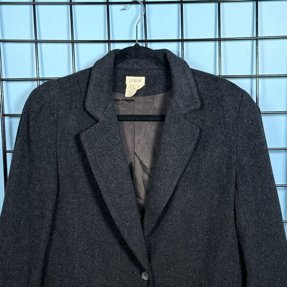 J. Crew Wool Cashmere One Button Jacket Blazer Womens‎ 6 Lined Gray Cottagecore - Picture 4 of 10